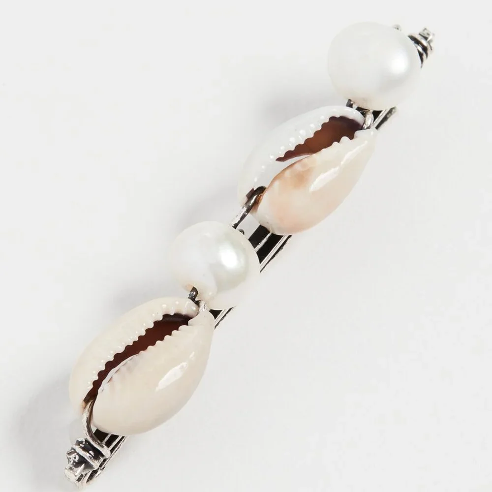 DANNIJO Candra Cowrie Shells Pearls Hair Clip